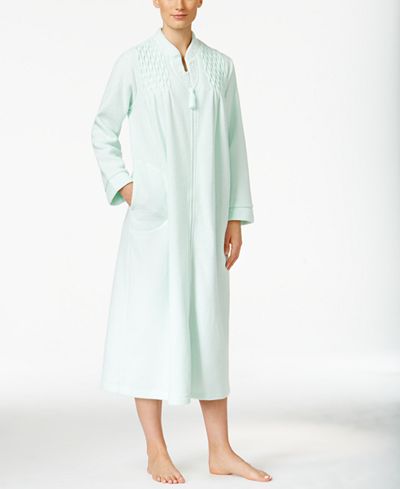 Miss Elaine Zip-Front Brushed-Back Terry Robe