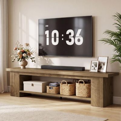 86-Inch TV Stand,Extra Long TV Console with Storage Shelves