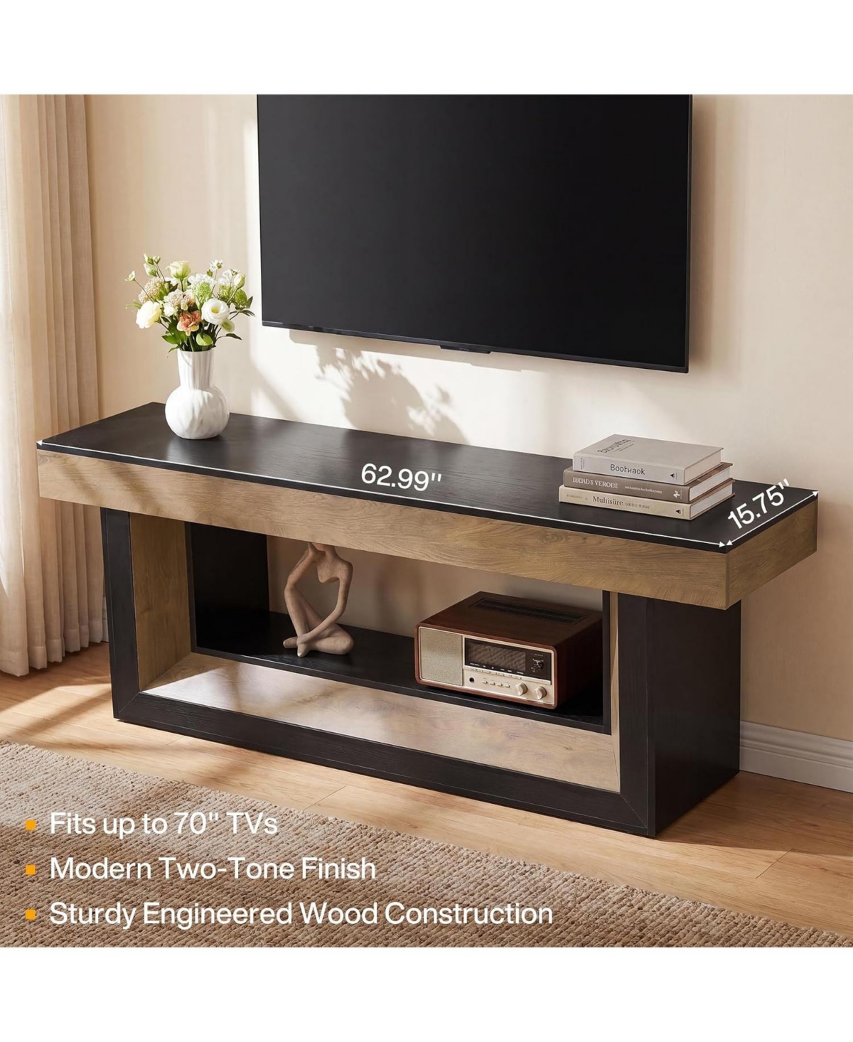 Tribesigns 63" Farmhouse Tv Stand for TVs up to 70"