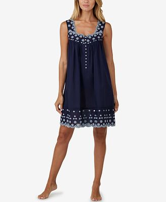 Eileen West Embroidered Scallop-Edged Short Nightgown - Lingerie ...
