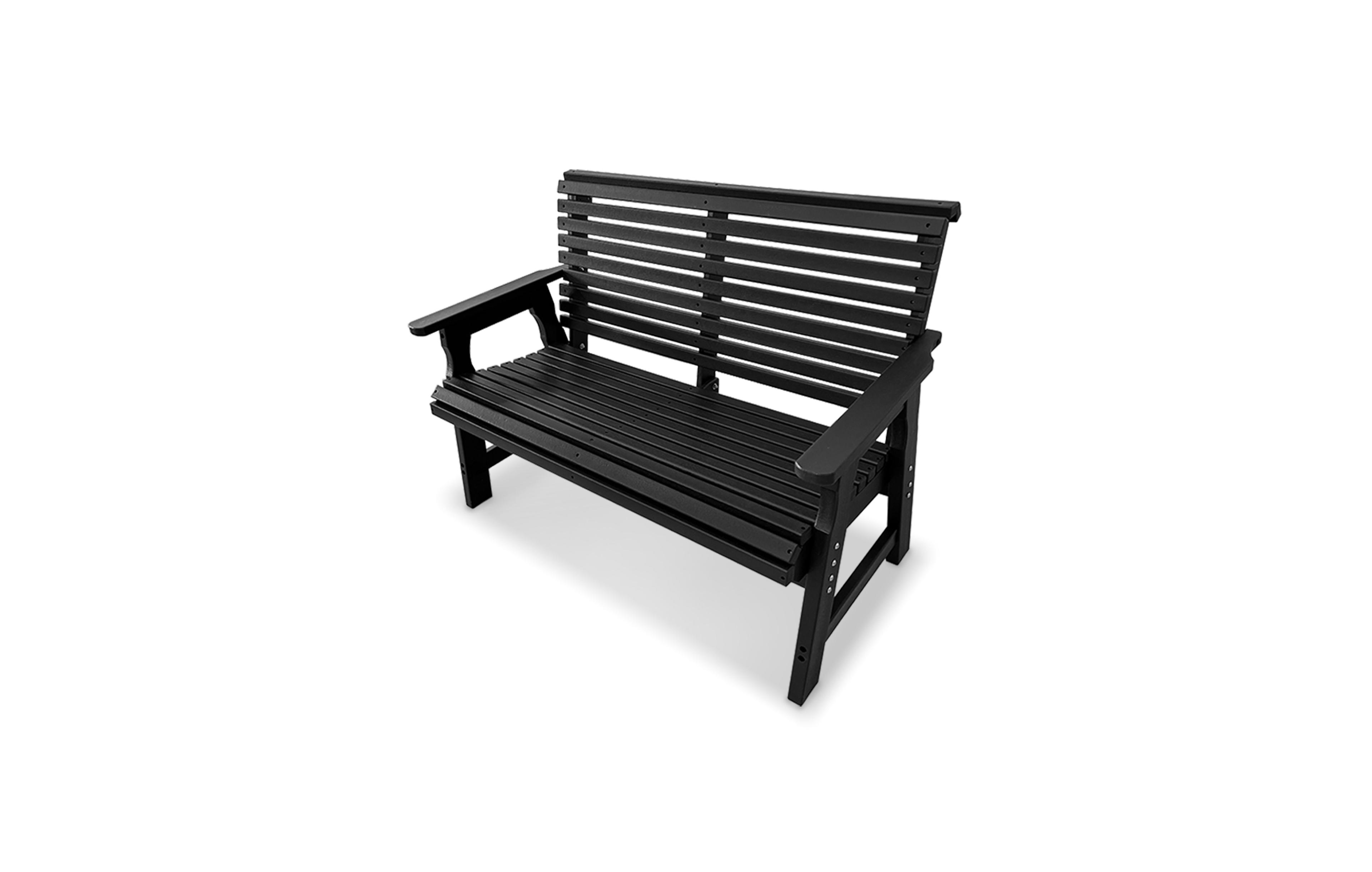 Innovaze Hdpe All-Weather Outdoor Bench, Heavy-Duty Garden Patio Park Bench with Supportive Backrest for Porch and Backyard