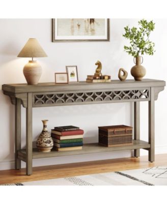 70.8" Solid Wood Console Table with Storage