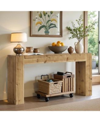 63" Solid Wood Console Table