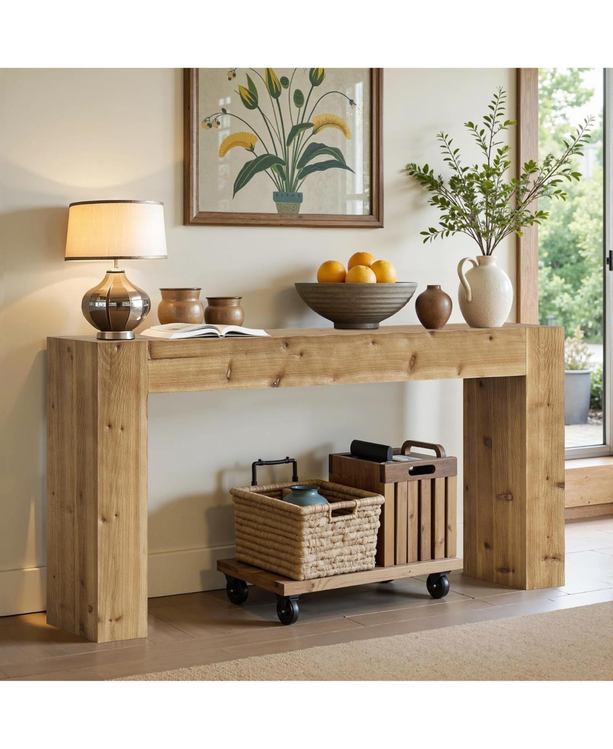 Tribesigns 63" Solid Wood Console Table