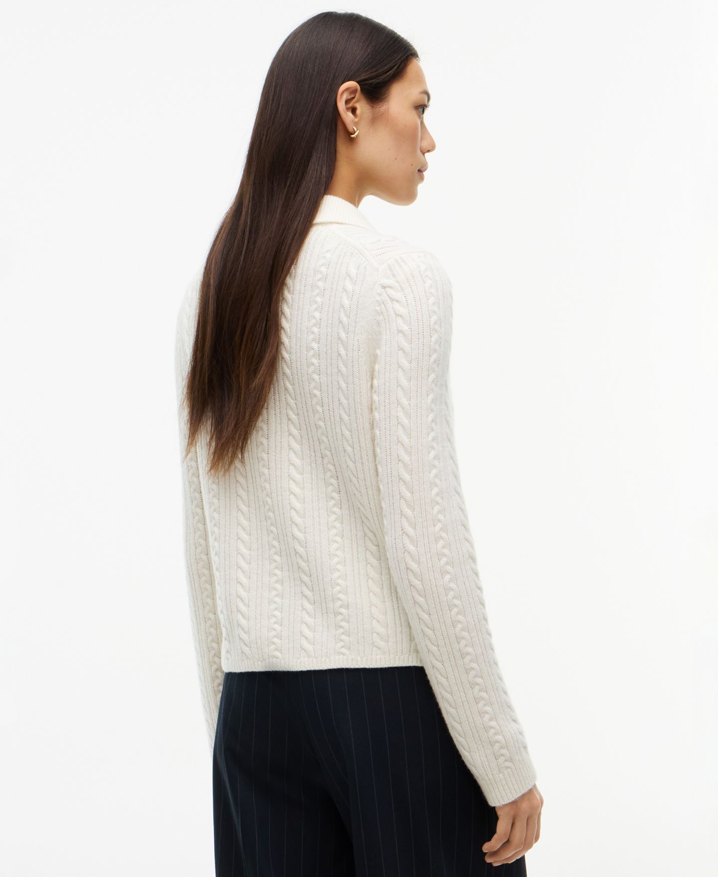 Женский свитер Tommy Hilfiger Polo Cable-Knit, цвет: Слоновая кость — фото 4