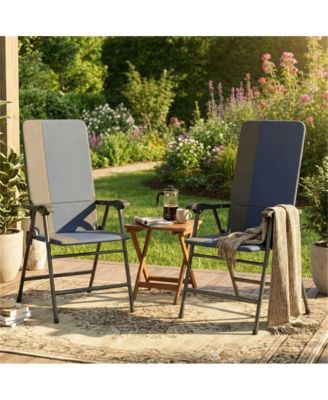 Folding chair, terrace chair set of two, armchair, camping chair