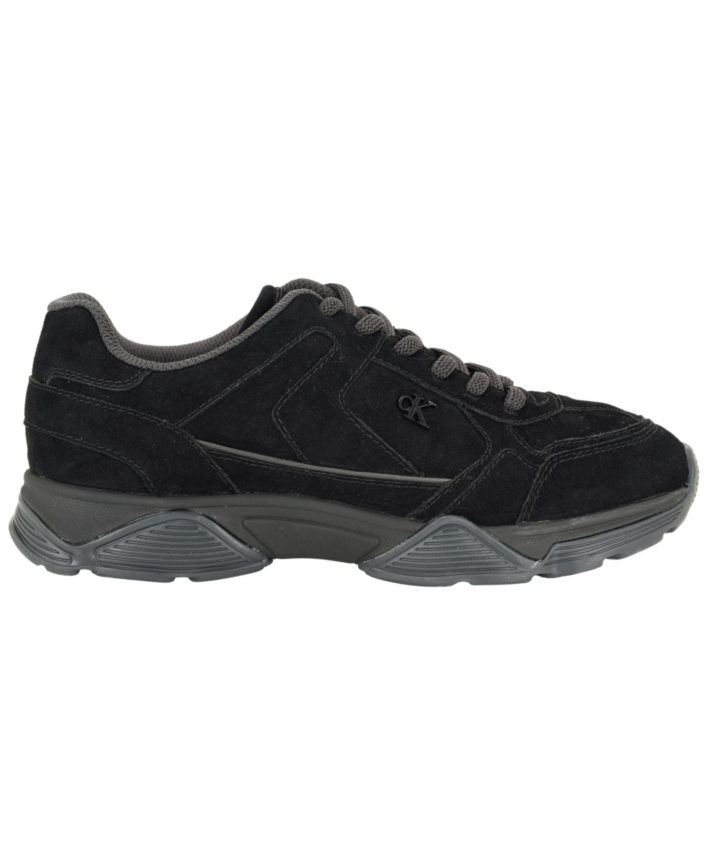 Женские кроссовки Calvin Klein Renni Lace-Up, цвет: Чёрный устричный замшевый — фото 2
