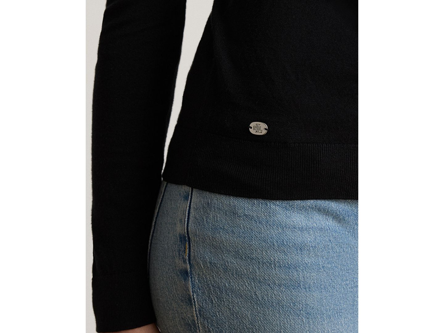 Женский свитер Lauren Ralph Lauren Modal-Silk Blend Slim-Fit Turtleneck, цвет: Чёрный — фото 5