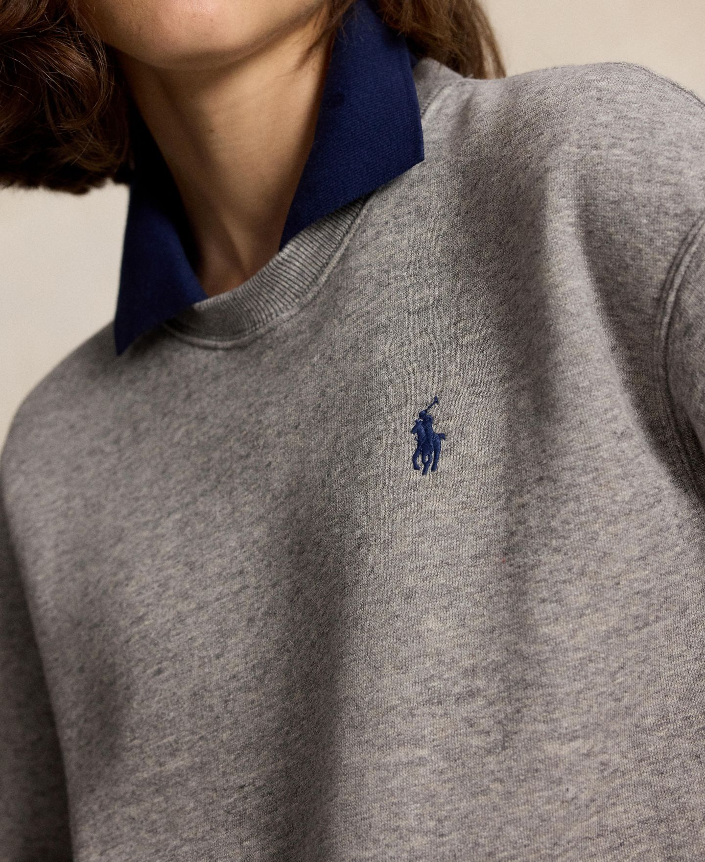 Женская толстовка Polo Ralph Lauren Crewneck, цвет: Меланжевый — фото 3
