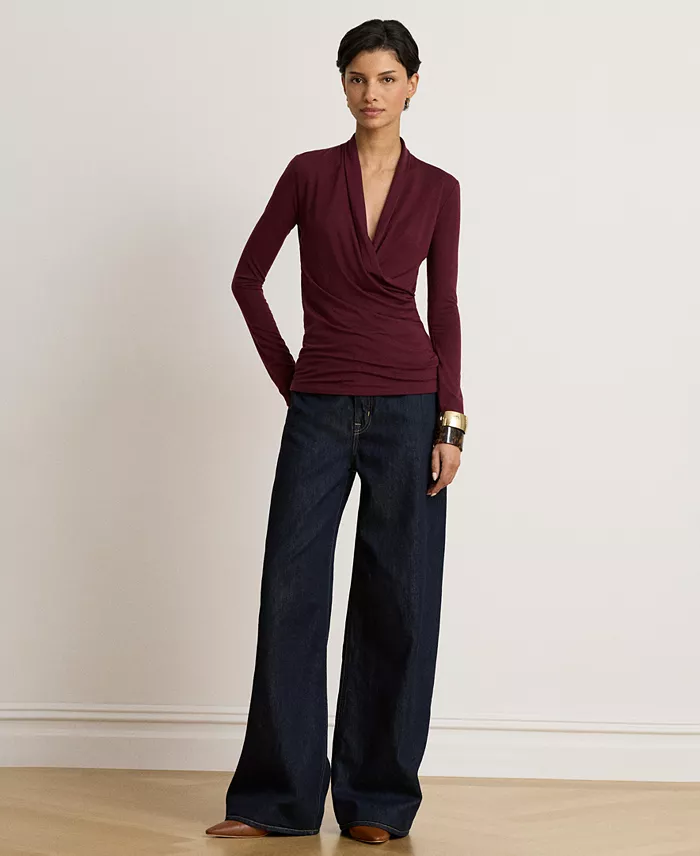 Women's Long-Sleeve Surplice Blouse - thumbnail 3