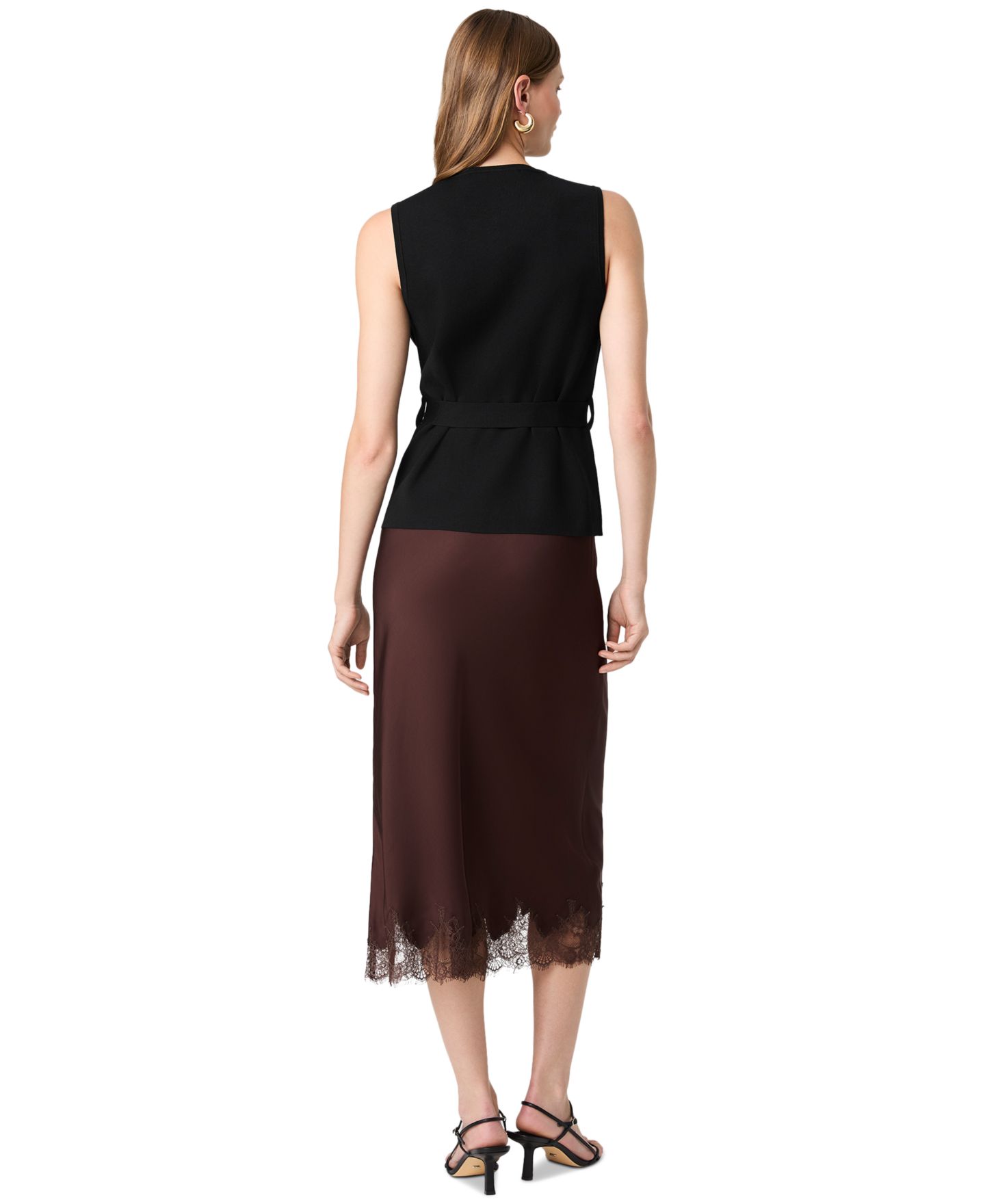 Женский топ French Connection Maxime Sleeveless Wrap, цвет: Чёрный — фото 7