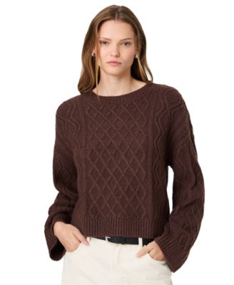 Women's Wesley Cable-Knit Crewneck Pullover Sweater
