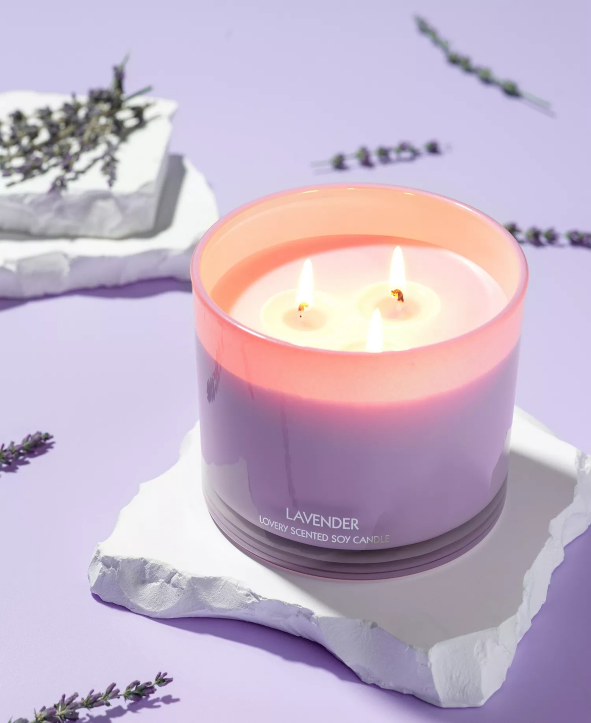 Lovery Candle Gift Set, 3 Wick Aromatherapy Soy Candles, 13oz