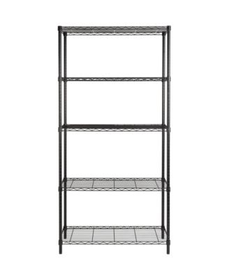 Honey-Can-Do 5-Tier Shelving Storage Rack Organizer, 350lb Shelf Capacity, Black
