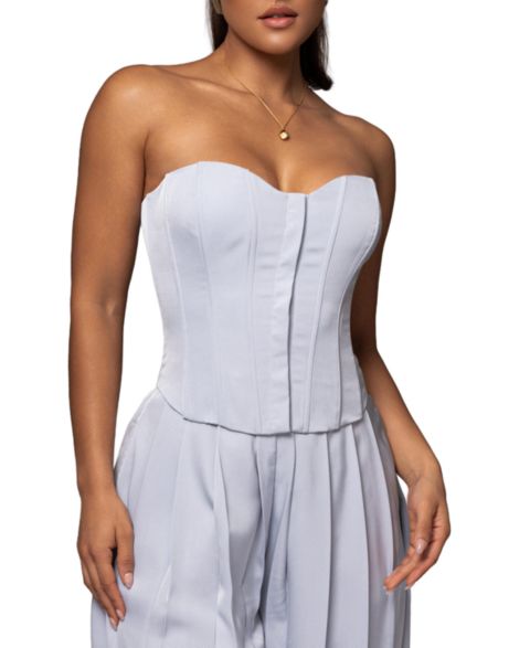 Корсет Sweetheart-Neckline, без рукавов, атлас — JLUXLABEL, цвет: Синий
