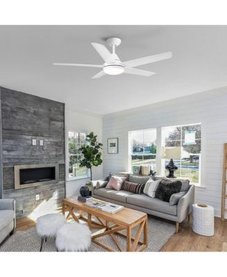 48-in Modern Downrod Ceiling Fan with Lights and Remote Control Included 5-Blade