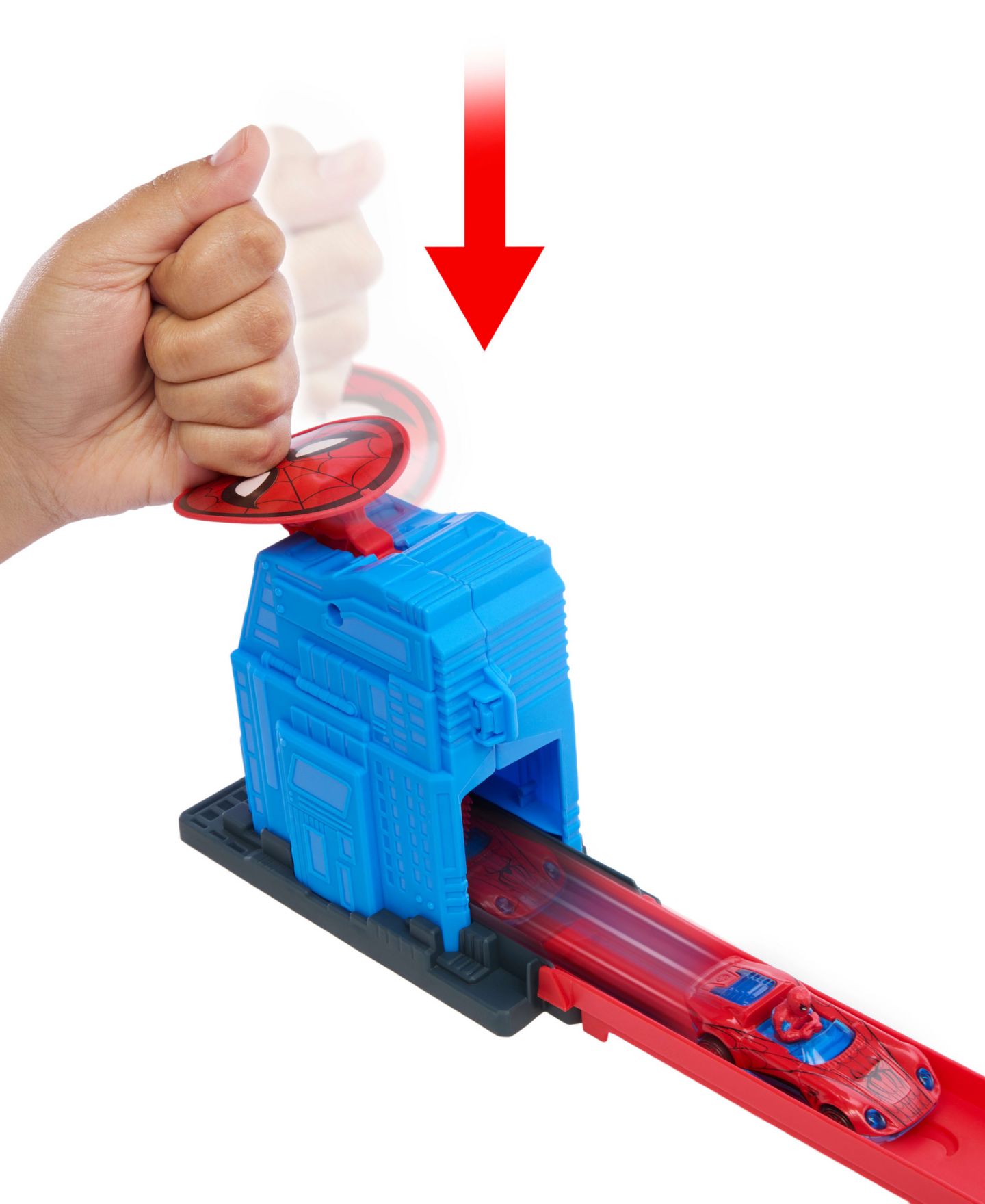 Детские игрушки Hot Wheels Spider-Man & Hulk Slam-Launch Track Set with Die-Cast Spider-Man Vehicle, Ages 4+ — фото 2