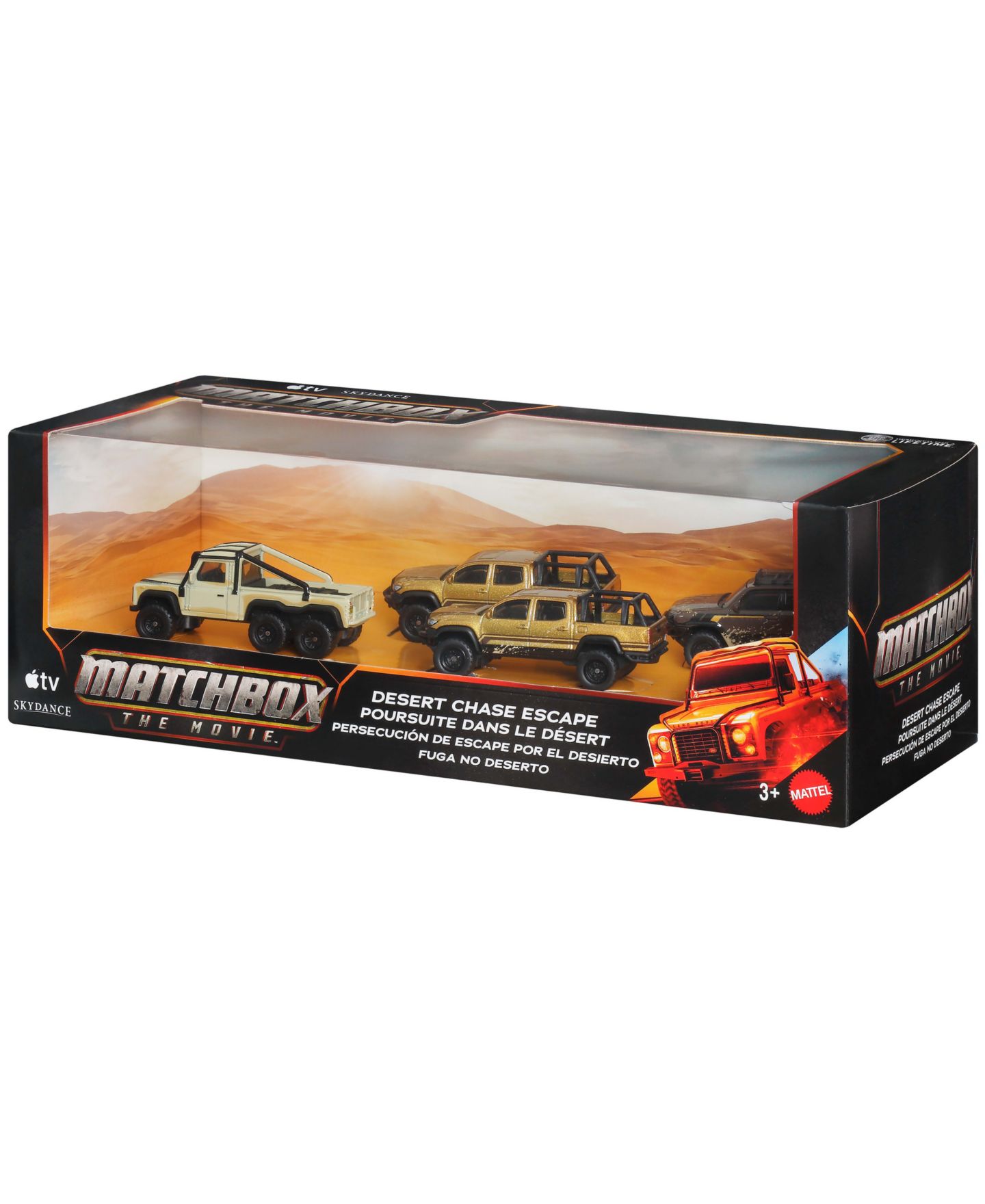 Детские игрушки Matchbox 1:64 Scale The Movie Desert Chase Escape Die-Cast Vehicles Collectible 4-Piece Set, Ages 3+ — фото 6