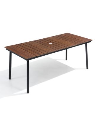 Outdoor Patio Rectangle Dining Table with Umbrella Hole