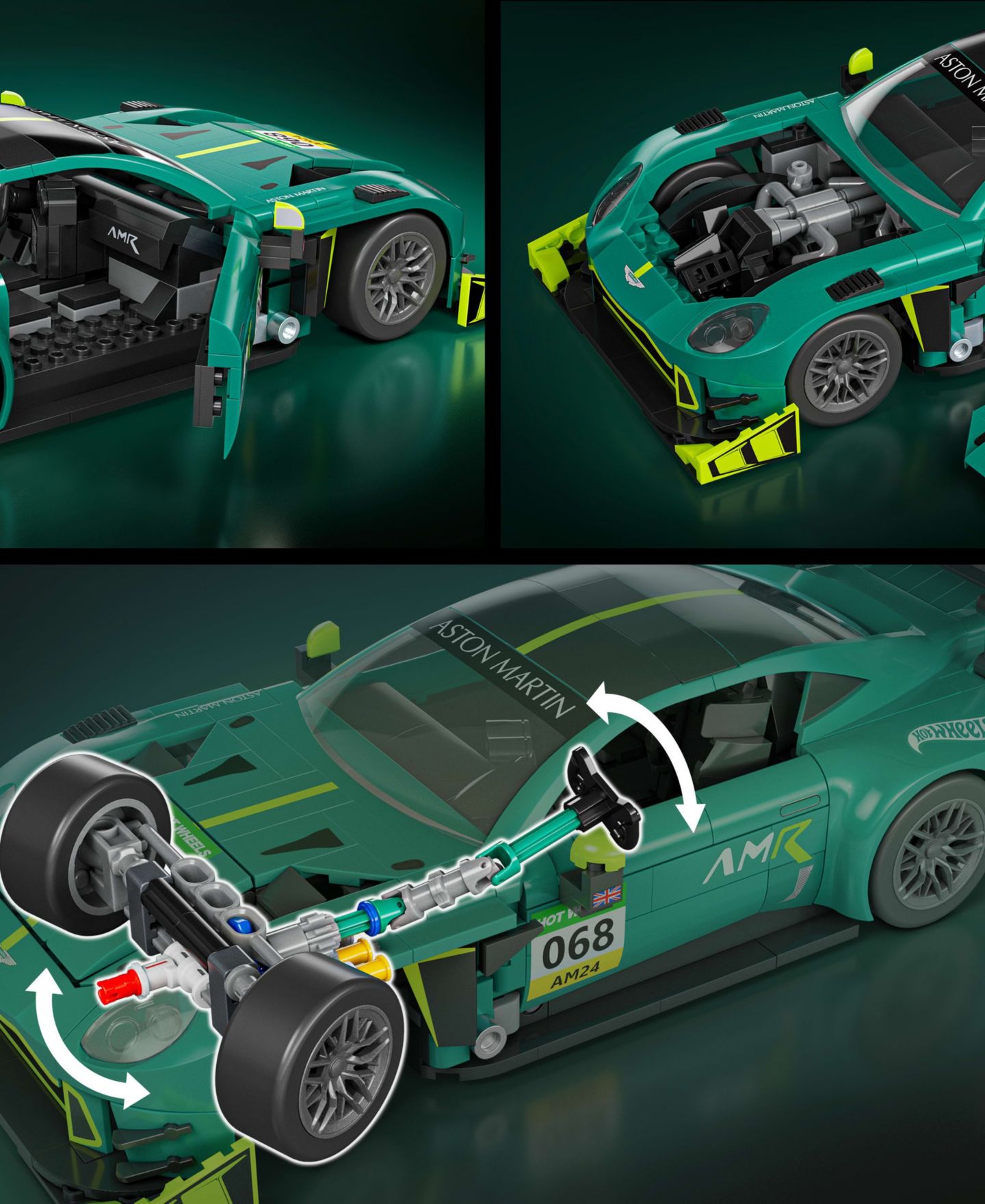Конструктор Mattel Brick Shop Hot Wheels '24 Aston Martin Vantage GT3, 793 детали — фото 6