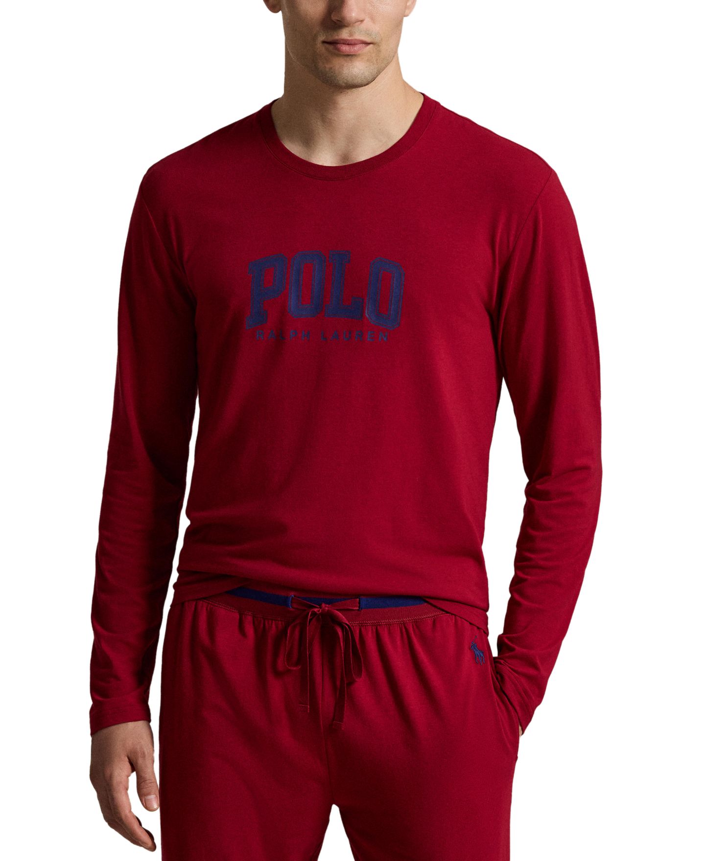 Свитшоты для мужчин, круглый вырез — Polo Ralph Lauren, цвет: Красный / Синий — фото 1