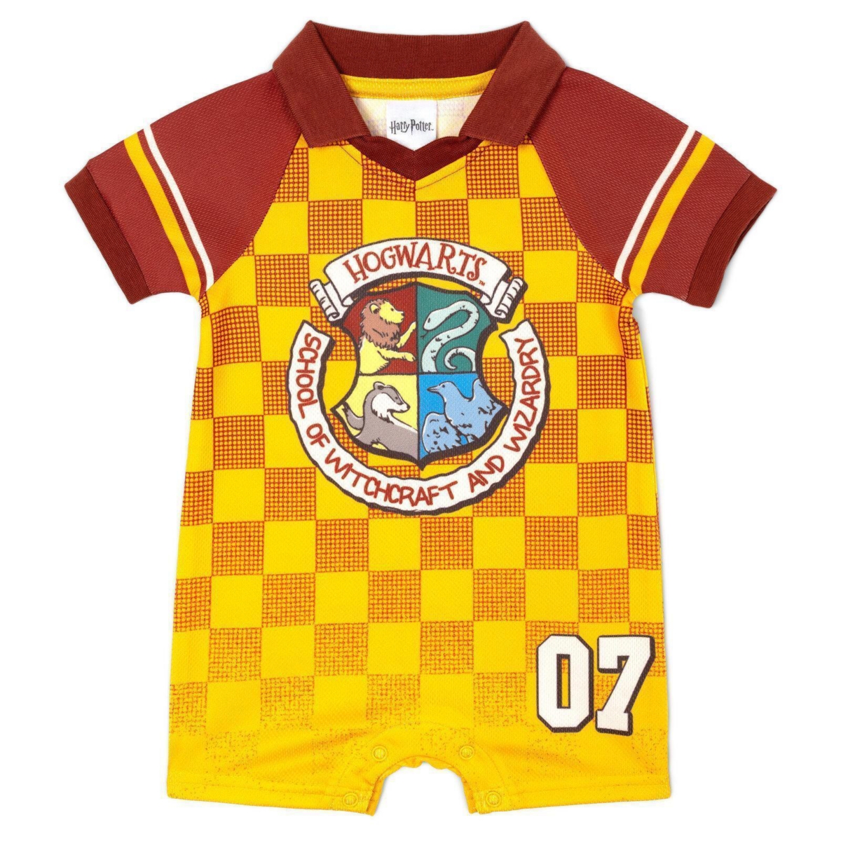 Harry Potter Toddler Boys Athletic One Piece Romper - Gryffindor yellow