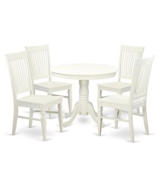 5 Piece set with a Table and 4 Wood Dinette Chairs