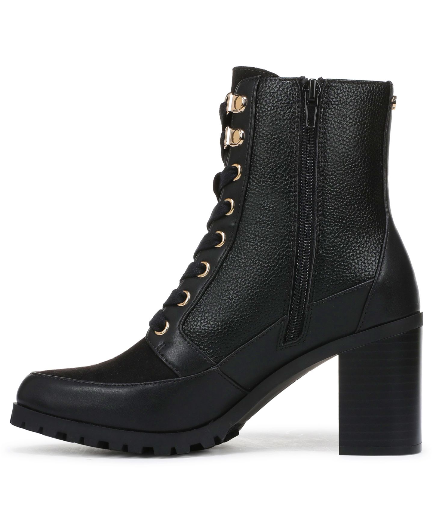 Женские ботинки Giani Bernini Karissah Lace Up Lug Sole Block Heel Booties, цвет: Чёрный — фото 6