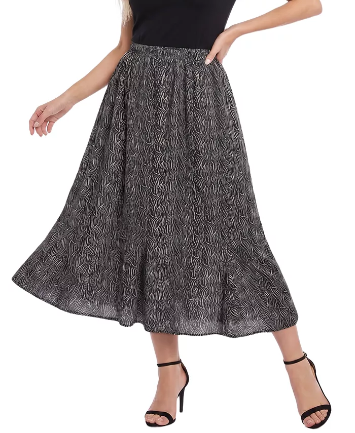 Petite High-Waisted Midi A-Line Skirt