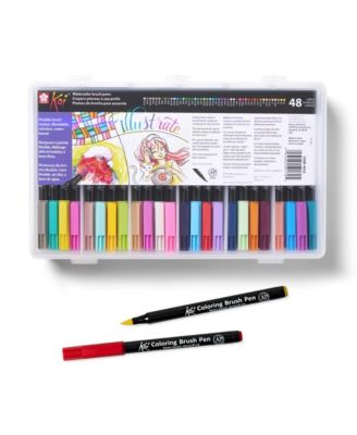 Koi Sakura Brush Pen Set, Multicolor, 48-Piece