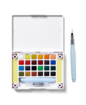 24 Assorted Watercolors Field Sketch Set with Brush