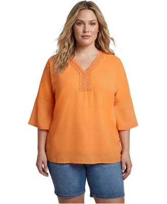 Women's Crochet Trim Caftan Top
