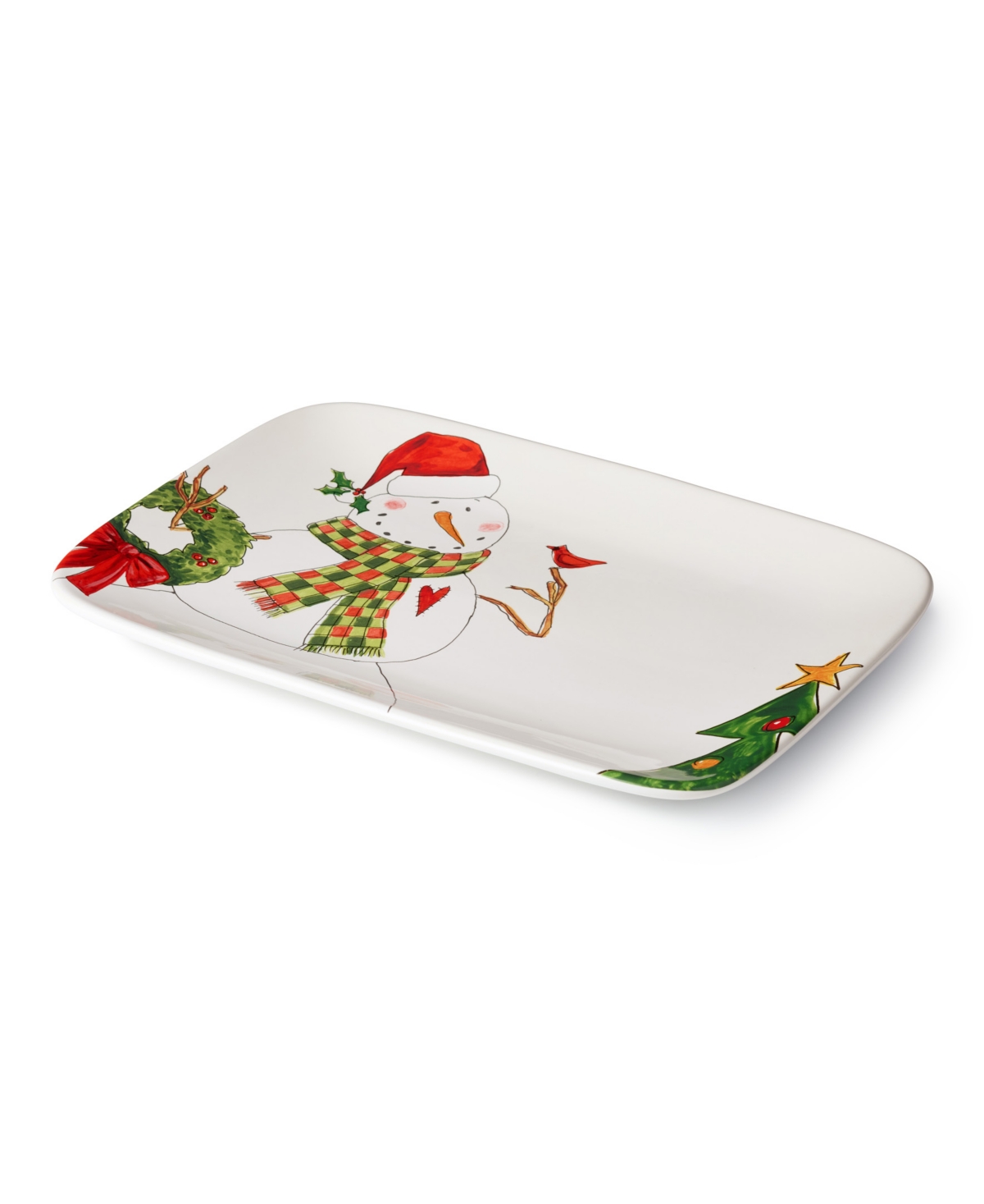 Certified International Snowman Delight 14" Rectangular Platter In Multi