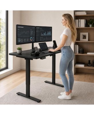 Electric Standing Desk Height Adjustable Sit Stand Computer Desk with Memory Presets 176 lbs Capacity for Home Office Gaming Study Writing