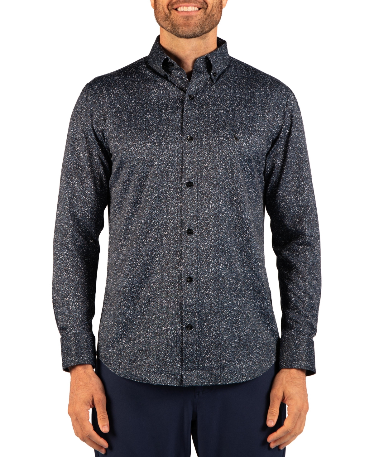 TailorByrd Men's Floral Printed Performance Shirt