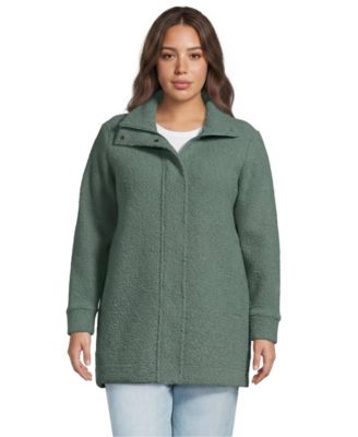 Plus Size Boucle Fleece Coat