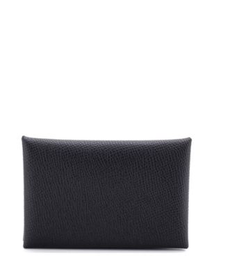 Pre-Owned Hermes Calvi Duo Card Holder Epsom