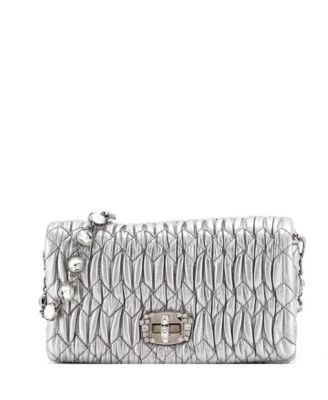 Small Crystal Clutch Matelasse Leather