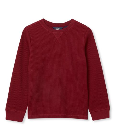 Рубашка Lands' End Long Sleeve Waffle Thermal для мальчиков, цвет: Каберне