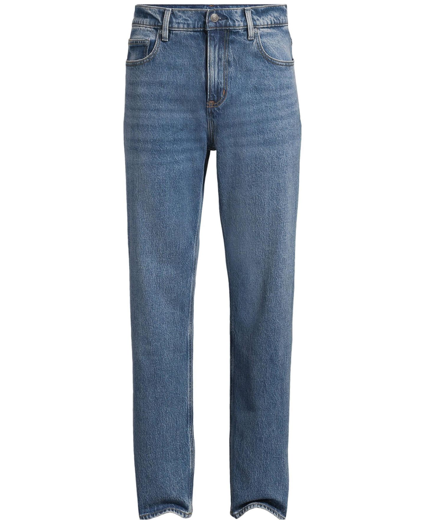 Мужские джинсы Lands' End Stretch Comfort Waist Classic Straight Fit Jean, цвет: Средний варёный, вариант 1 — фото 3