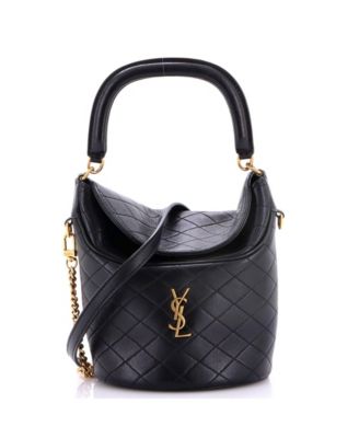 Mini Gaby Chain Bucket Bag Quilted Leather