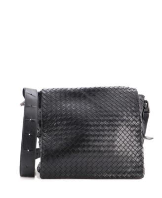 Medium Square Flap Messenger Bag Intrecciato Nappa