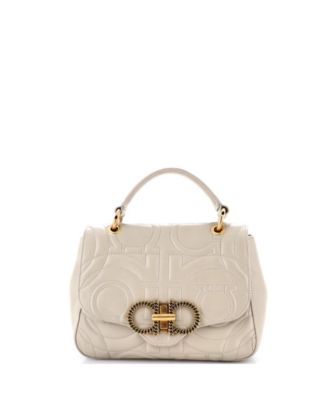Medium Gancini Turnlock Top Handle Bag Gancini Quilted Leather