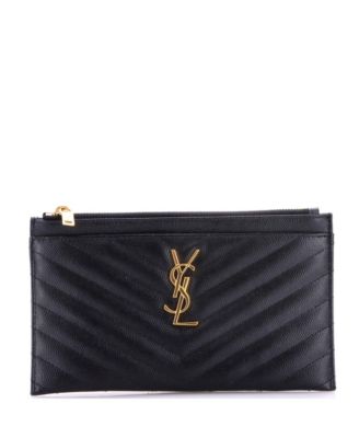 Medium Classic Monogram Zip Bill Pouch Matelasse Chevron Leather