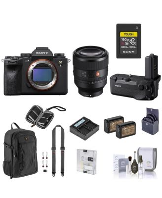 Alpha 1 50.1MP Full-Frame Mirrorless Camera with Lens, Vertical Grip, Memory Card, and Backpack