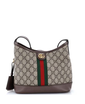 Small Ophidia Open Bucket Bag GG Coated Canvas with Leather