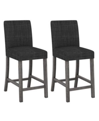 Counter Height Bar Stools Set of 2 with Backrest and Footrest