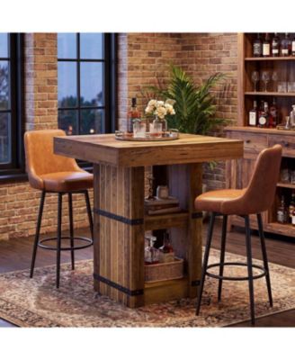 31.5" Square Bar Table, 37.4" Counter Height Pub Table