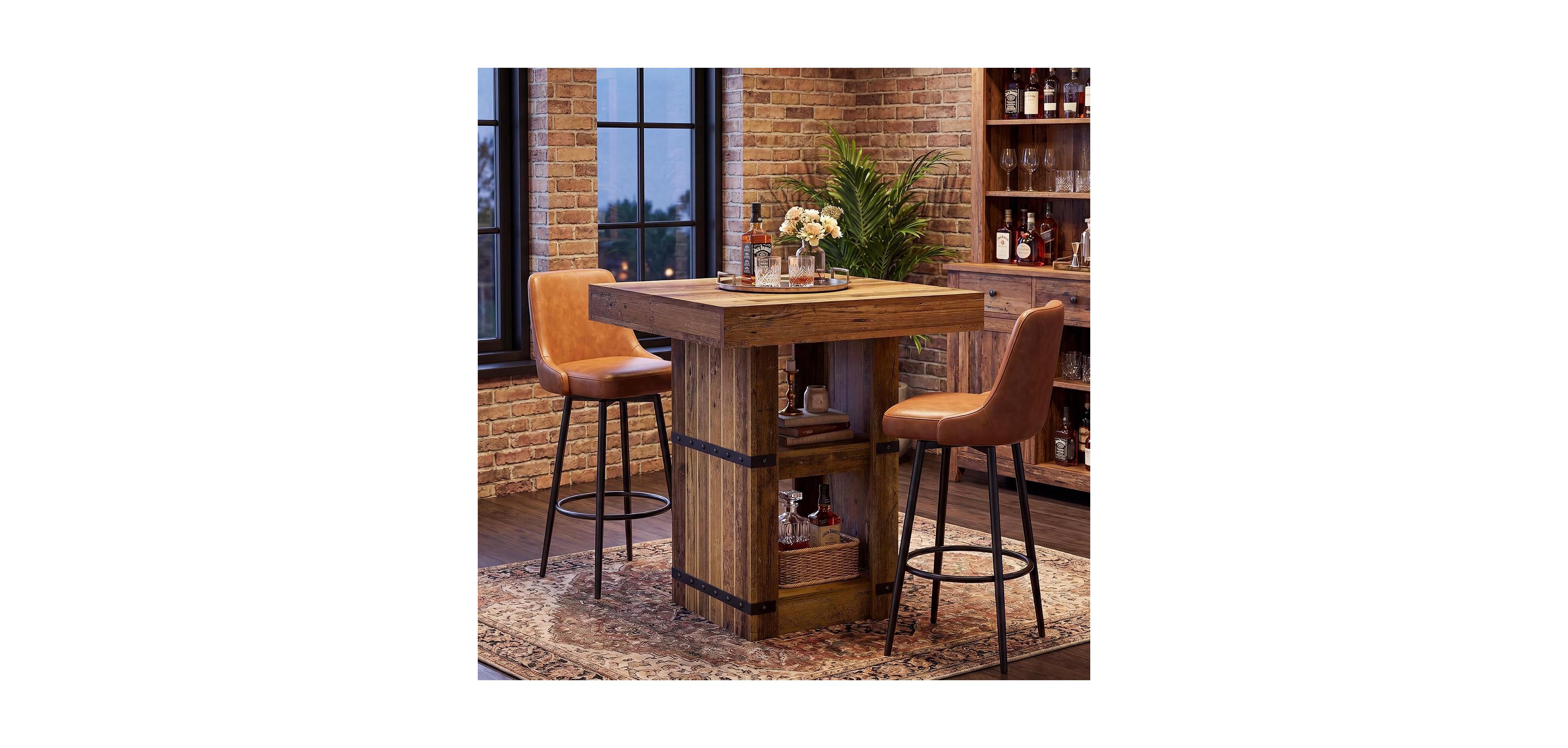 Tribesigns 31.5" Square Bar Table, 37.4" Counter Height Pub Table