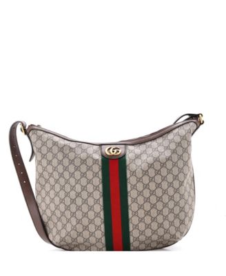 Large Ophidia Half Moon Hobo GG Coated Canvas